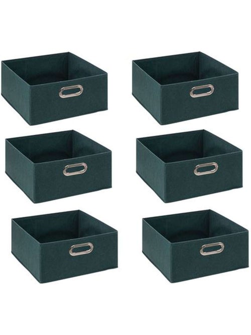 Lot de 6 boites de rangement carrées en tissu MIX'N MODUL - Kiabi