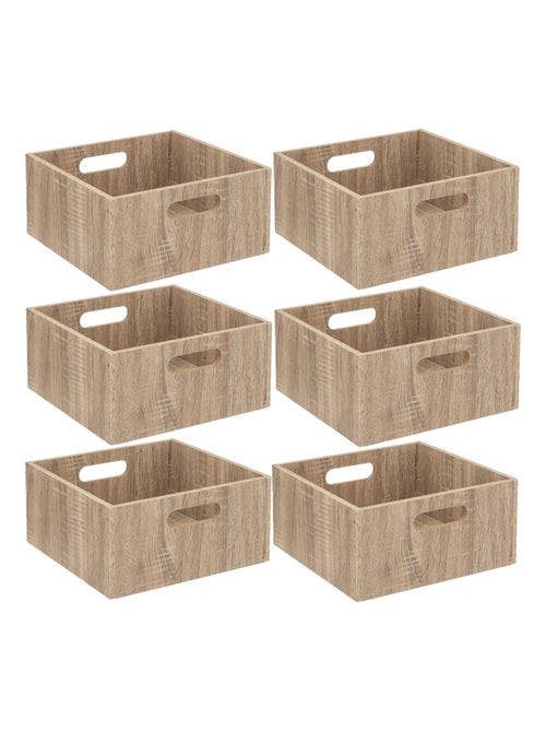 Lot de 6 boîtes de rangement carrées petite hauteur MIX'N MODUL - Kiabi