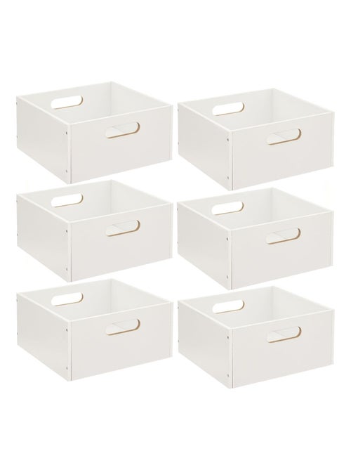 Lot de 6 boîtes de rangement carrées petite hauteur MIX'N MODUL - Kiabi