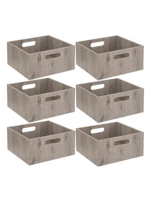 Lot de 6 boîtes de rangement carrées petite hauteur MIX'N MODUL - Kiabi
