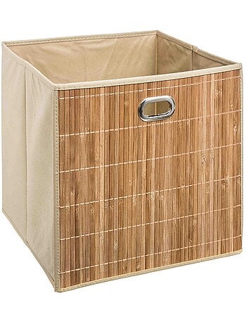 Lot de 6 boîtes de rangement cube en bambou et tissu MIX'N MODUL