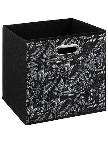 Lot de 6 boites de rangement cube en tissu à motif botanique MIX'N MODUL