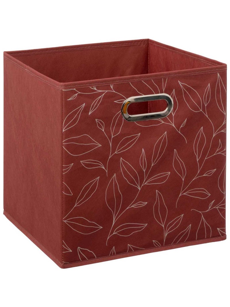 Lot de 6 boites de rangement cube en tissu à motif feuillage MIX'N MODUL Rouge - Kiabi