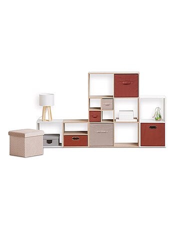 Lot de 6 boites de rangement cube en velours MIX'N MODUL