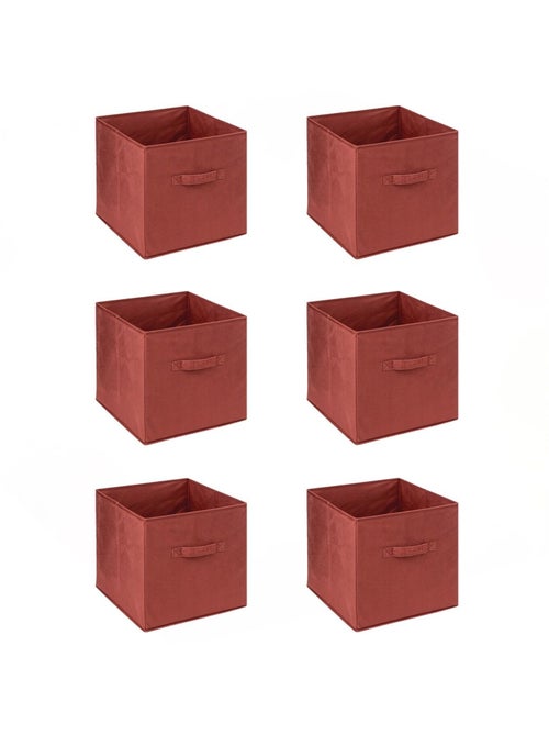 Lot de 6 boites de rangement cube en velours MIX'N MODUL - Kiabi