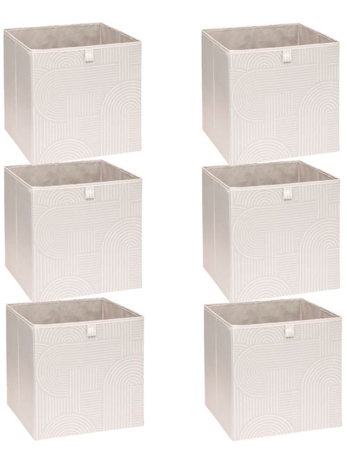 Lot de 6 boîtes de rangement cubes à motifs arches MIX'N MODUL - Kiabi