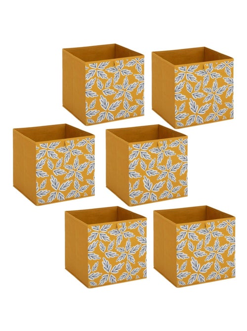Lot de 6 boites de rangement cubes à motifs fleurs abstraits MIX'N MODUL - Kiabi