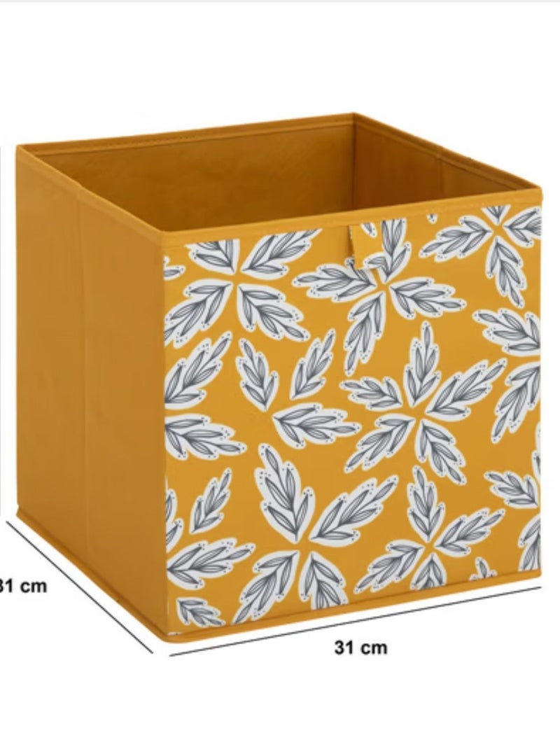Lot de 6 boites de rangement cubes à motifs fleurs abstraits MIX'N MODUL Jaune - Kiabi