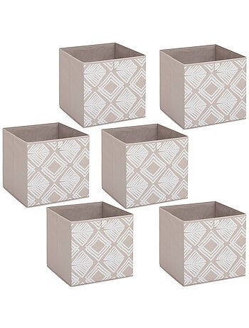 Lot de 6 boites de rangement cubes à motifs losanges MIX'N MODUL