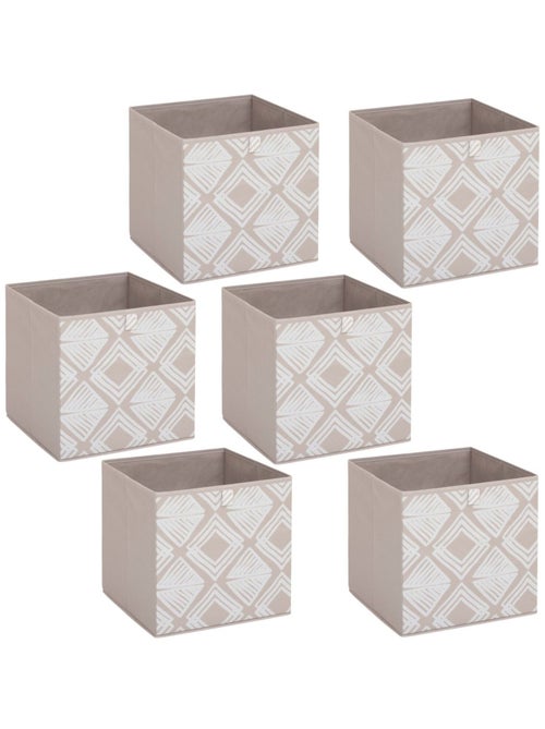 Lot de 6 boites de rangement cubes à motifs losanges MIX'N MODUL - Kiabi