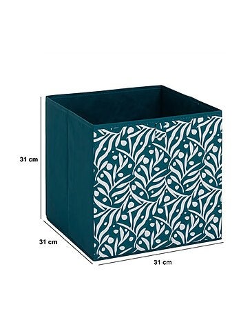 Lot de 6 boites de rangement cubes à motifs olivier MIX'N MODUL