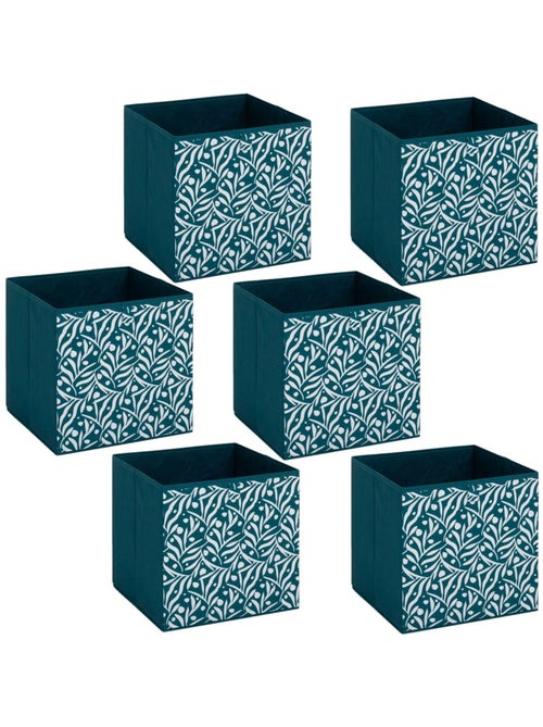 Lot de 6 boites de rangement cubes à motifs olivier MIX'N MODUL - Kiabi