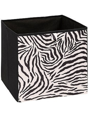 Lot de 6 boîtes de rangement cubes à motifs zèbre MIX'N MODUL