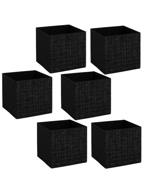 Lot de 6 boites de rangement cubes en tweed MIX'N MODUL - Kiabi Lot de 6 boites de rangement cubes en tweed MIX'N MODUL - Kiabi