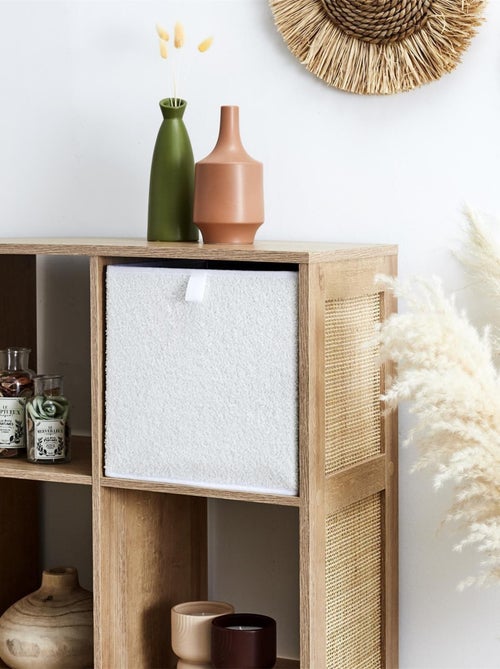 Lot de 6 boites de rangement cubes pliants en bouclette - Kiabi