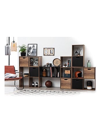 Lot de 6 Boîtes de rangement design en MDF effet bois