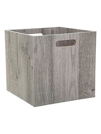 Lot de 6 Boîtes de rangement effet bois en MDF Mix n' modul