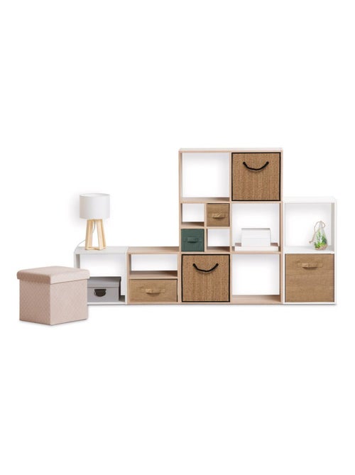Lot de 6 boîtes de rangement effet rotin STEMY - Kiabi