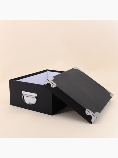 Lot de 6 boites de rangement en carton rose, blanc, noir - Kiabi
