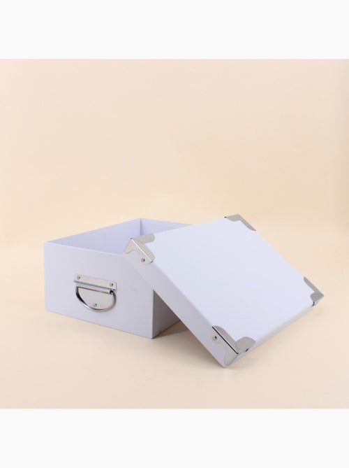 Lot de 6 boites de rangement en carton rose, blanc, noir - Kiabi