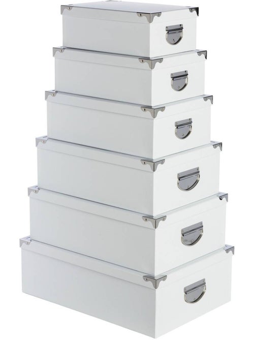 Lot de 6 boîtes de rangement en métal BOX' - Kiabi