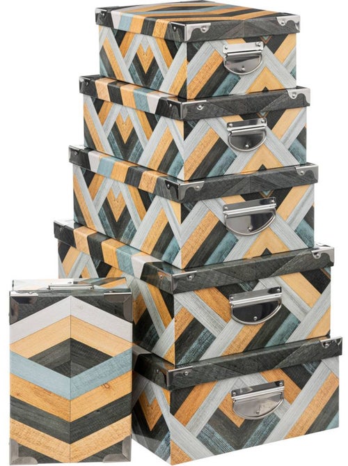 Lot de 6 boîtes de rangement en métal BOX' - Kiabi