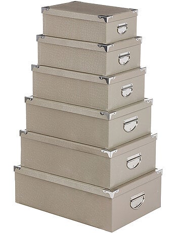 Lot de 6 boîtes de rangement en métal BOX'