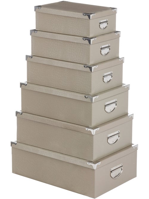 Lot de 6 boîtes de rangement en métal BOX' - Kiabi