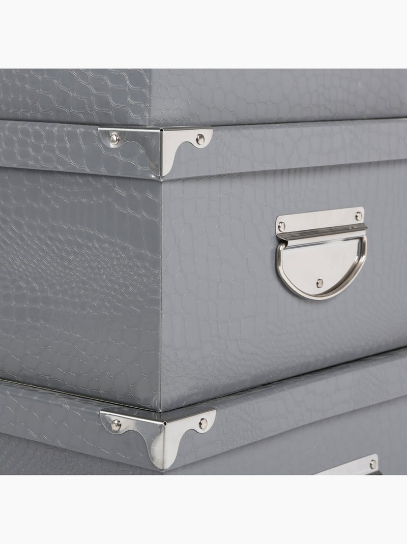 Lot de 6 boîtes de rangement en métal BOX' Taupe - Kiabi