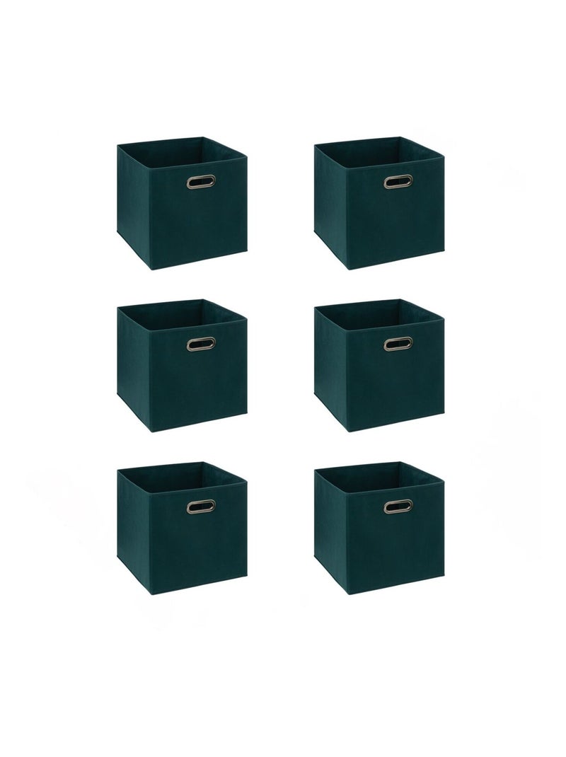 Lot de 6 boîtes de rangement en tissu MIX 'N MODUL Bleu - Kiabi