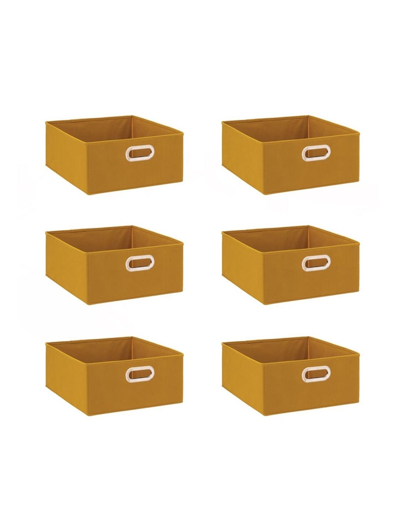 Lot de 6 boîtes de rangement en tissu MIX 'N MODUL Jaune - Kiabi