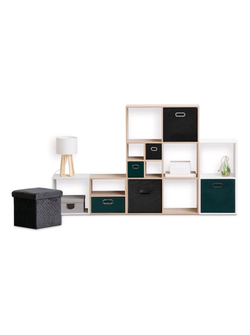 Lot de 6 boîtes de rangement en tissu MIX'N MODUL - Kiabi
