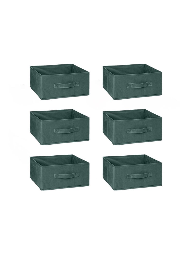 Lot de 6 boîtes de rangement en velours MIX 'N MODUL Vert - Kiabi