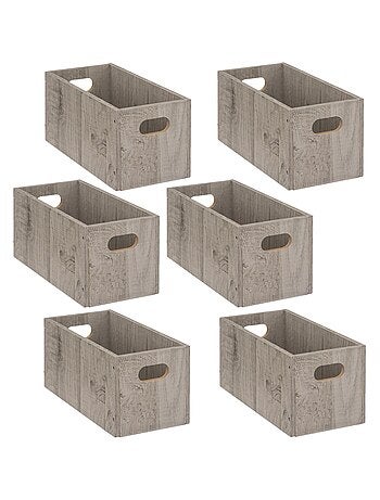 Lot de 6 Boîtes de rangement rectangulaire en MDF