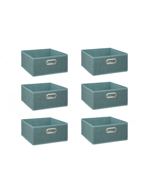 Lot de 6 boites de rangement rectangulaires en tissu MIX'N MODUL - Kiabi