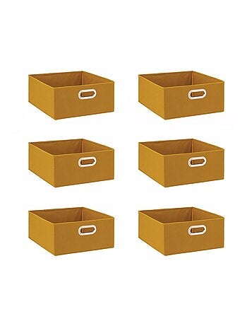 Lot de 6 boites de rangement rectangulaires en tissu MIX'N MODUL