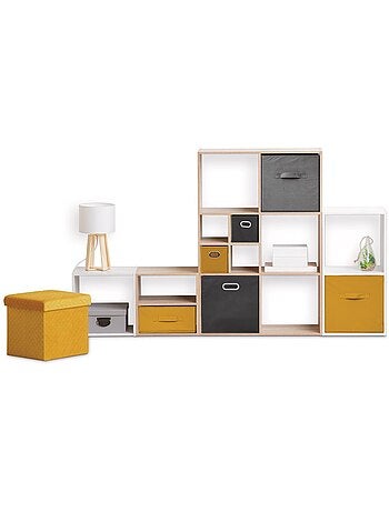 Lot de 6 boites de rangement rectangulaires en tissu MIX'N MODUL
