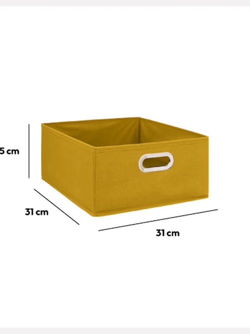 Lot de 6 boites de rangement rectangulaires en tissu MIX'N MODUL Jaune - Kiabi