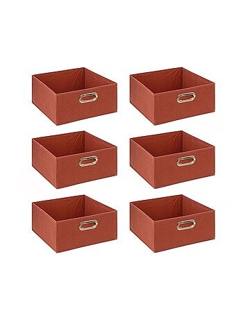 Lot de 6 boites de rangement rectangulaires en tissu MIX'N MODUL