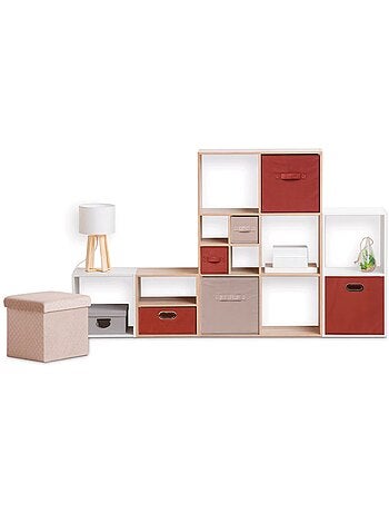 Lot de 6 boites de rangement rectangulaires en tissu MIX'N MODUL