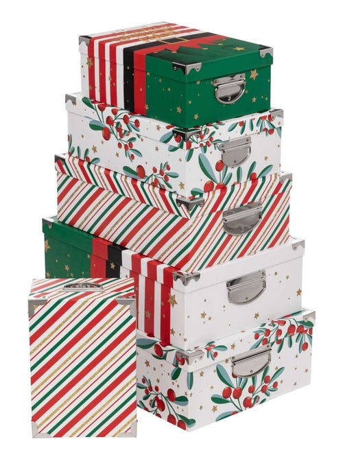 Lot de 6 boîtes pour cadeaux de Noël - Kiabi