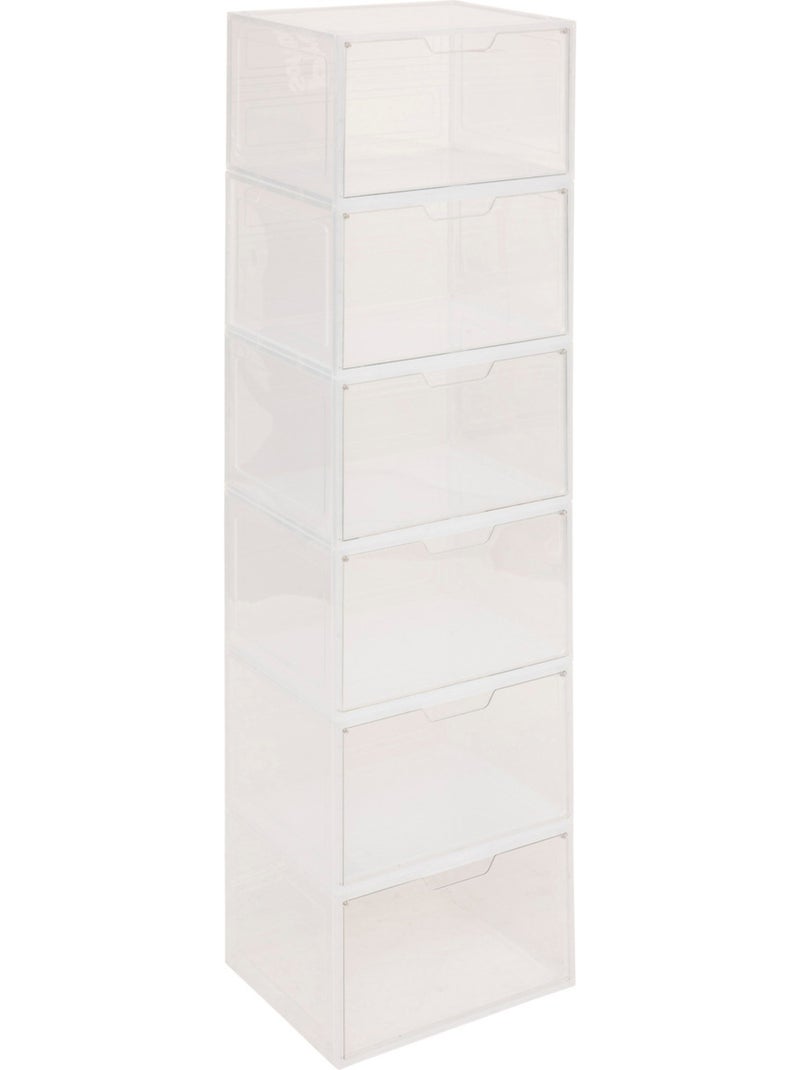 Lot de 6 boîtes range-chaussures spacy plus Transparent - Kiabi