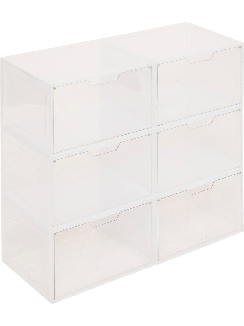 Lot de 6 boîtes range-chaussures spacy plus Transparent - Kiabi