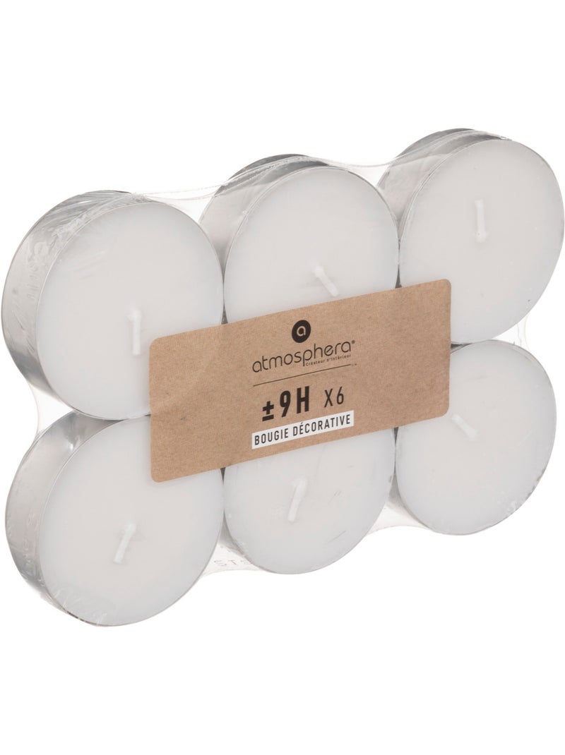 Lot de 6 bougies chauffe-plat MANY Blanc - Kiabi