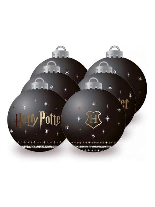 Lot de 6 Boules de Noël - Couleur Noire - Harry Potter - 8 cm - Kiabi