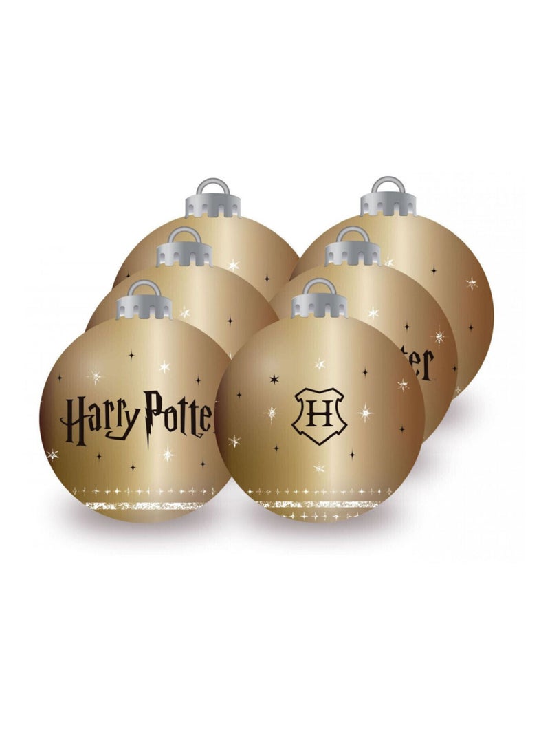 Lot de 6 Boules de Noël - Couleur Or - Harry Potter - 8 cm Multicolore - Kiabi