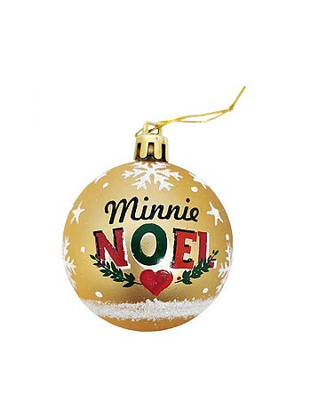 Lot de 6 Boules de Noël - Disney Minnie - Or - 8 cm