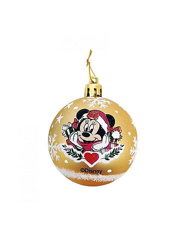 Lot de 6 Boules de Noël - Disney Minnie - Or - 8 cm