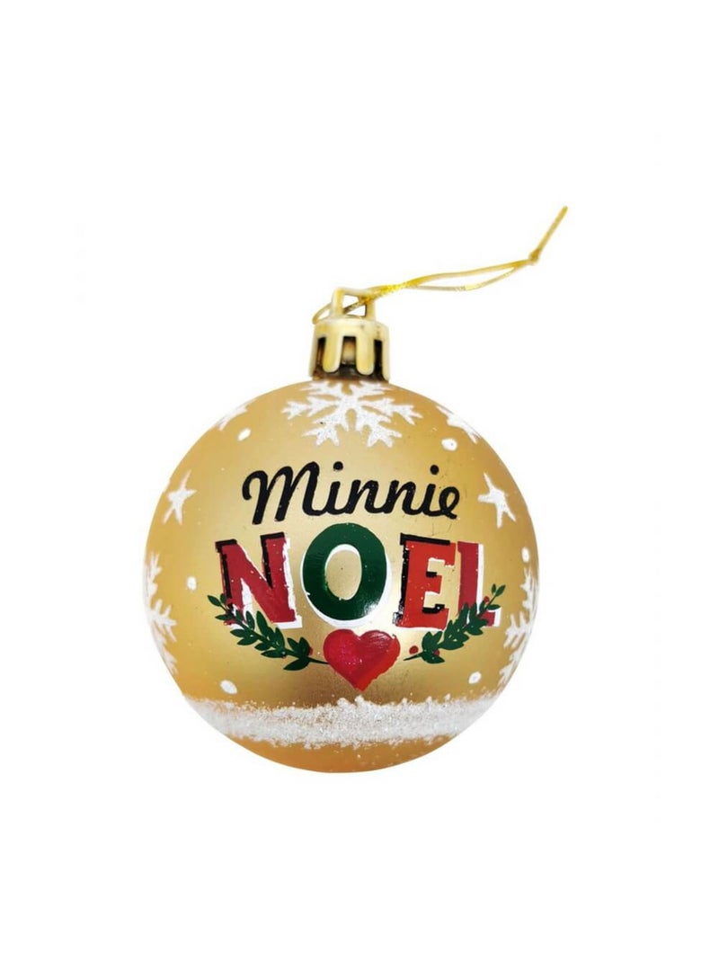 Lot de 6 Boules de Noël - Disney Minnie - Or - 8 cm Doré/or - Kiabi