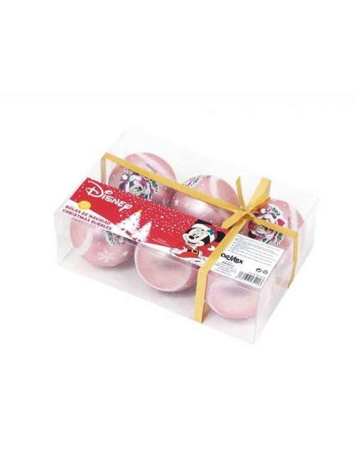Lot de 6 Boules de Noël - Disney Minnie - Rose - 8 cm - Kiabi